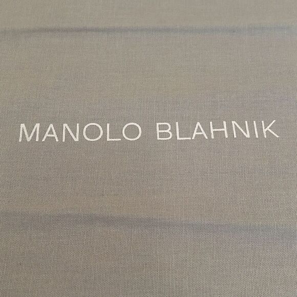 Monolo Blahnik Drawstring Top Dust Cover Gray Luxury Logo Travel Storage Bag - Picture 2 of 5